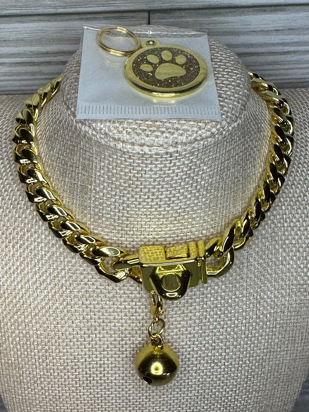 Gold Cuban Link Chain Dog Collar 10mm 10” For Small Dogs 6-9” neck Maximalist